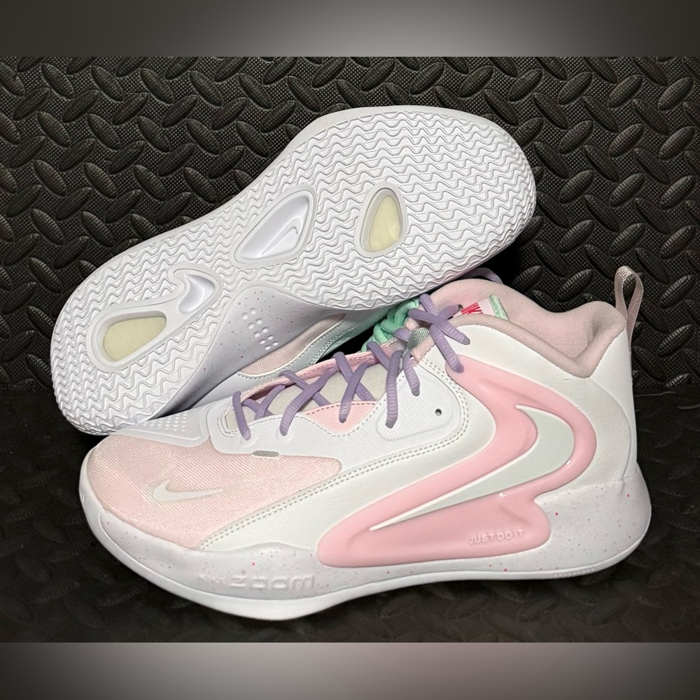 Nike Air Zoom HyperSet SE IC White Artic‎ Pink Volleyball Shoes Mens Size 12